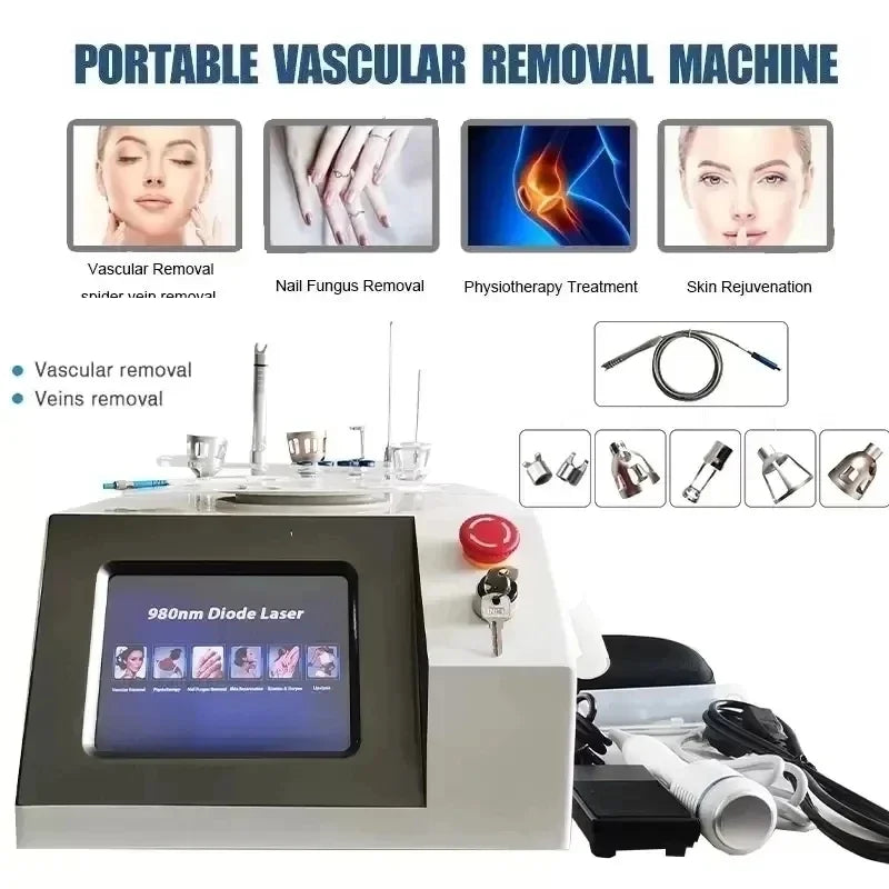 Laser Beauty Instrument Diode Vein Remover for Onychomycosis Best 60W 980nm Vein Remover for Spider Veins