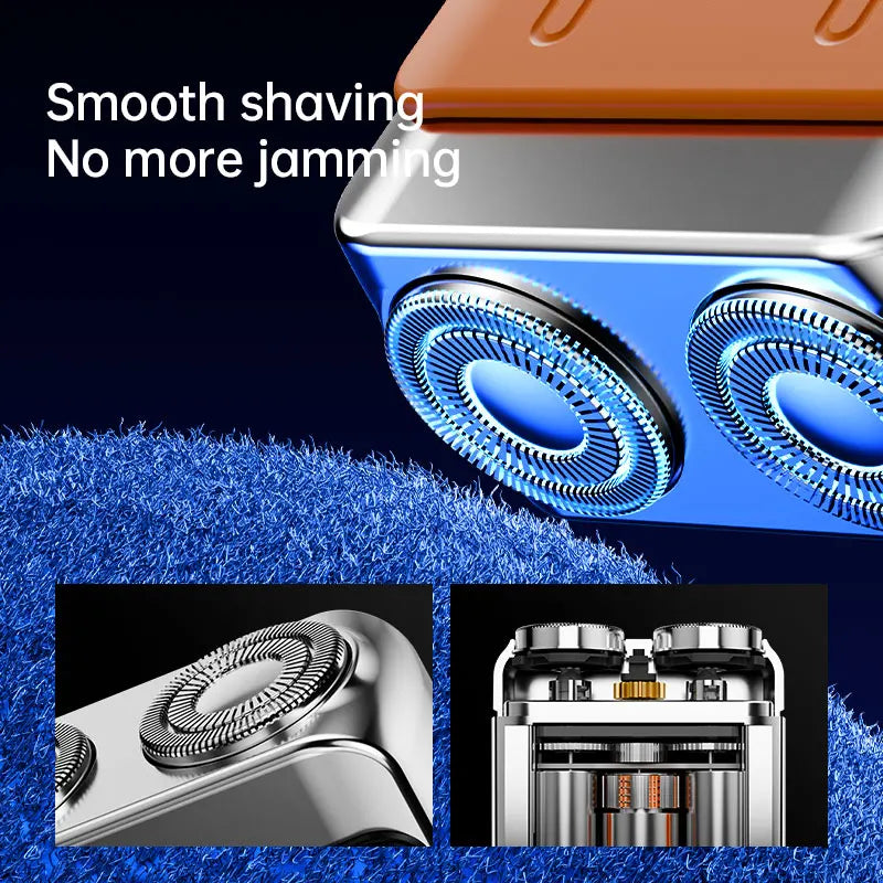 2025 Mini Electric Smart Shaver Dual Blade Household Car Shaver Digital Display Rechargeable Shaver Powerful Beard Trimmer Tool