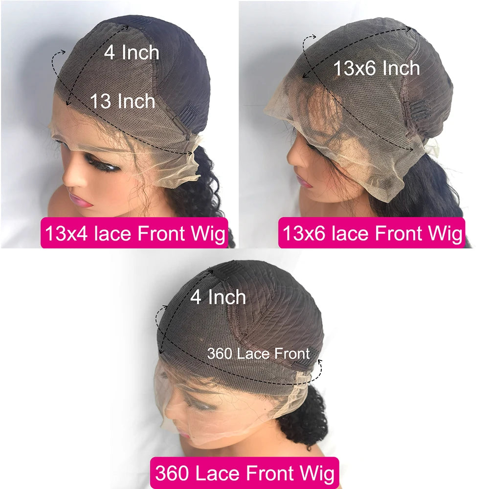40 Inch Water Deep Wave 13x4 13x6 Hd Lace Frontal Wigs Human Hair 360 Transparent Lace Front Wig Curly Human Hair Wigs For Women