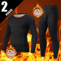 2-piece Men's Autumn And Winter Thick Velvet Solid Color Warm Suit Comfortable Warm Cold Resistant And Versatile Home Clothes