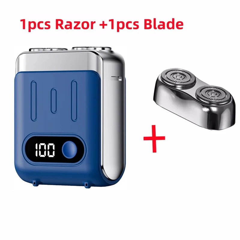 2025 Mini Electric Smart Shaver Dual Blade Household Car Shaver Digital Display Rechargeable Shaver Powerful Beard Trimmer Tool