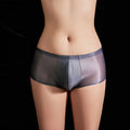 Mens Glossy Oily Bottoms Briefs Seamless Pink Transparent Underwear Panties Underpants Lingerie Knickers Gays Clothes