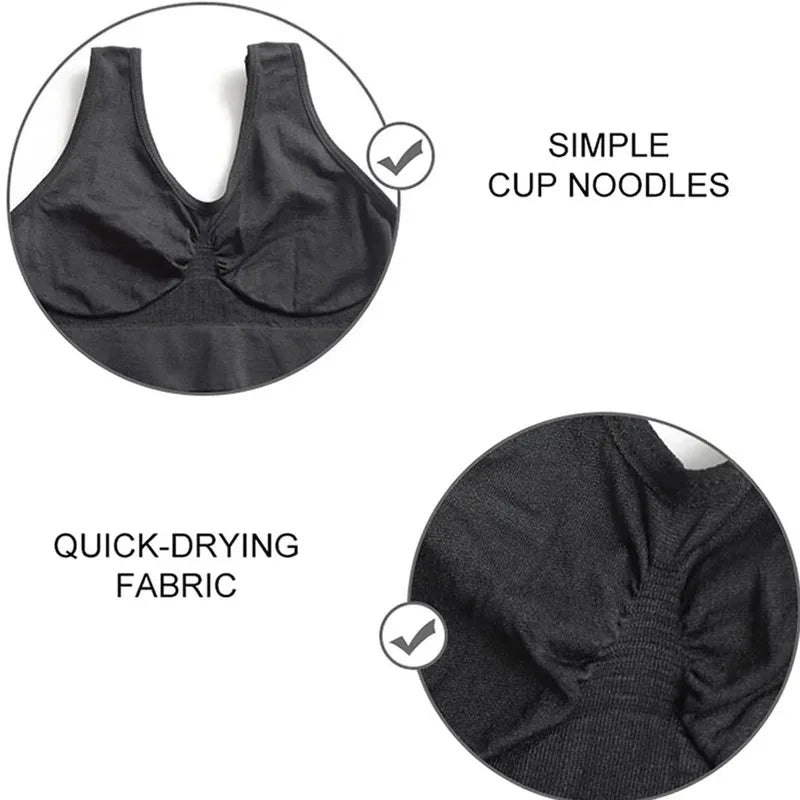 Seamless Bra For Women Crop Top Black Vertical Stripe Breathable Sports Bra Fitness Tube Tops Yoga Underwear Sports Bra
