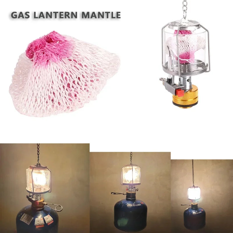 10pcs Gas Lamp Gauze Cover, Cotton Yarn Lamp Gauze Net Kerosene Lamp Mantle Replacement for Outdoor Camping Lantern Accessories