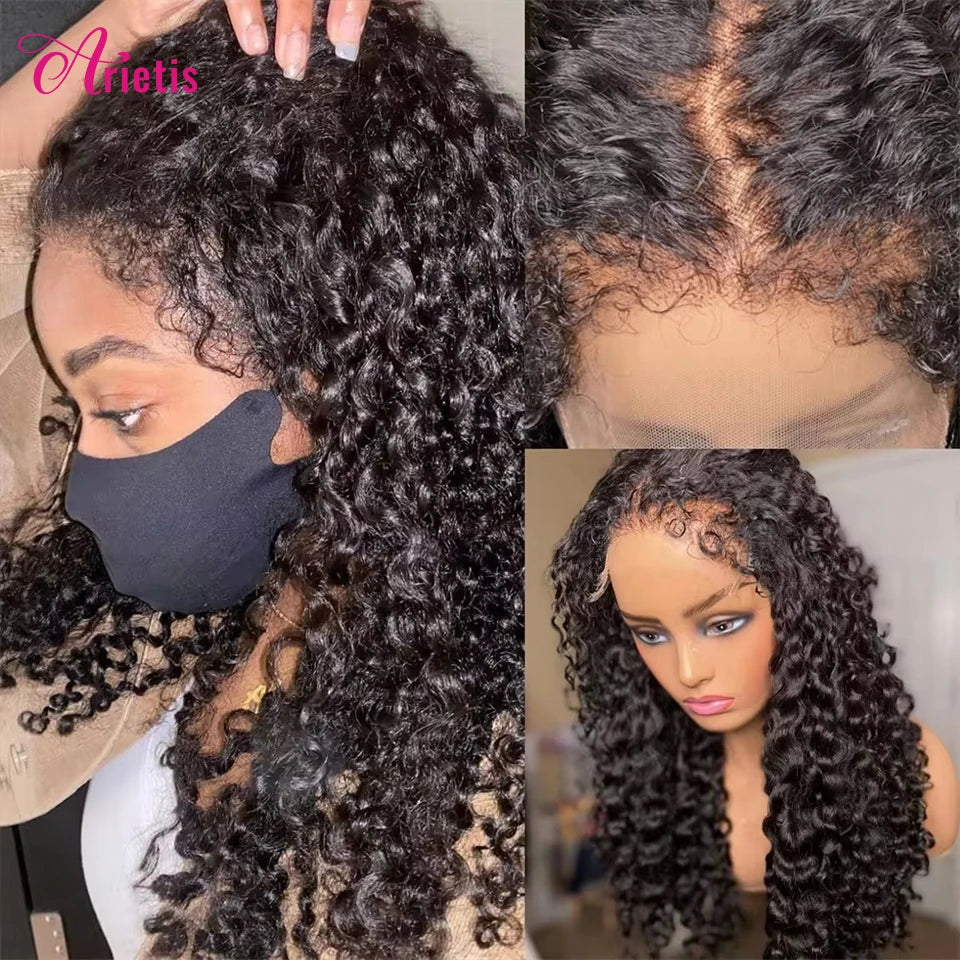 4c Edges Human Hair Wigs Kinky Curly 13x4 Lace Front Human Hair Wigs 180% Density 10-34 Inches Raw Glueless Wigs Human Hair