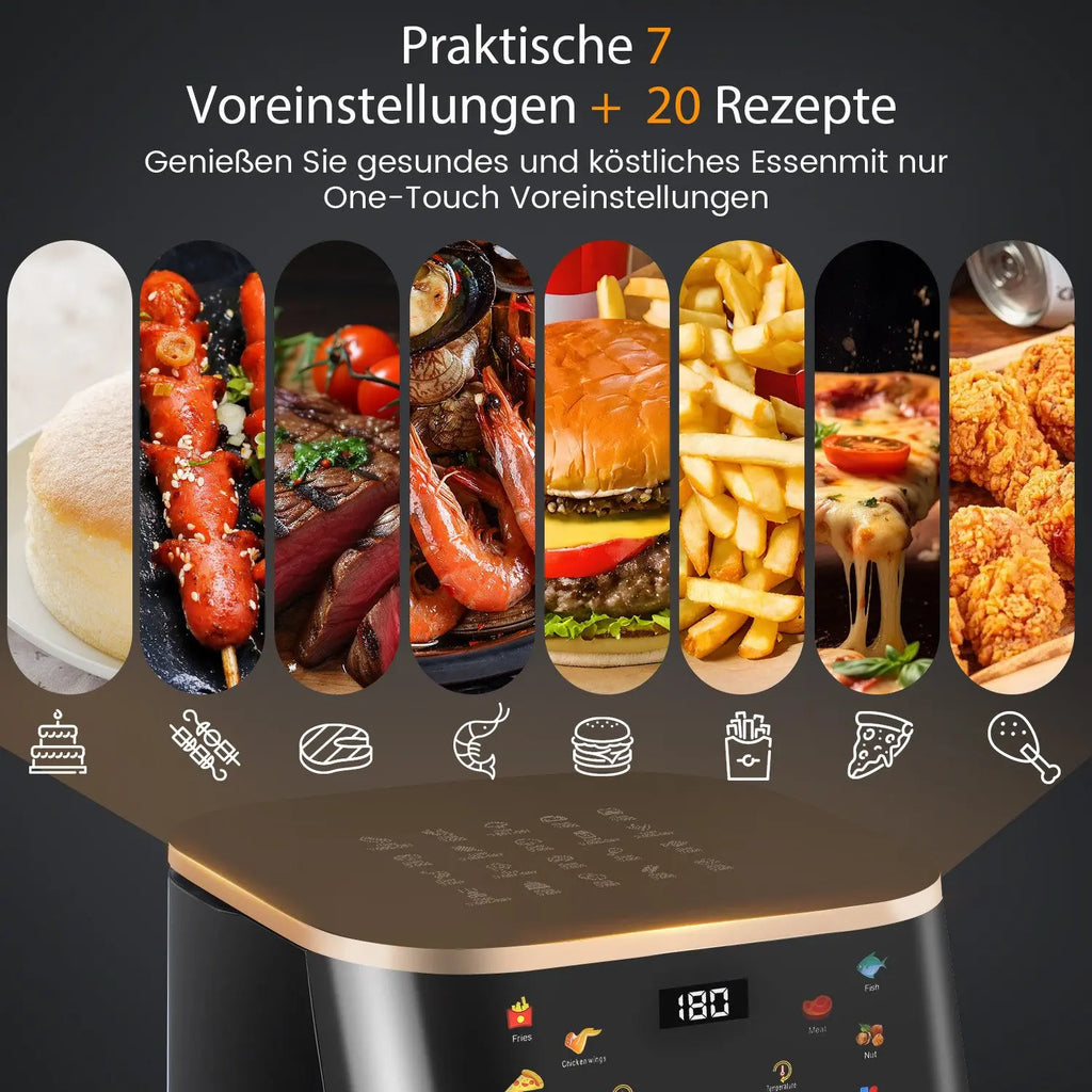 9L Digital Display Air Fryer Toaster Oven Combo with 6 Cooking Presets Oilless Cooker,Visible Window,Dishwasher Safe Basket