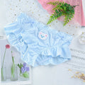 Cute Lovely Sweety Women Japanese Style Princess Lolita Bow Cartoon Bear Embroidery Milk Silk Panties  Underwear