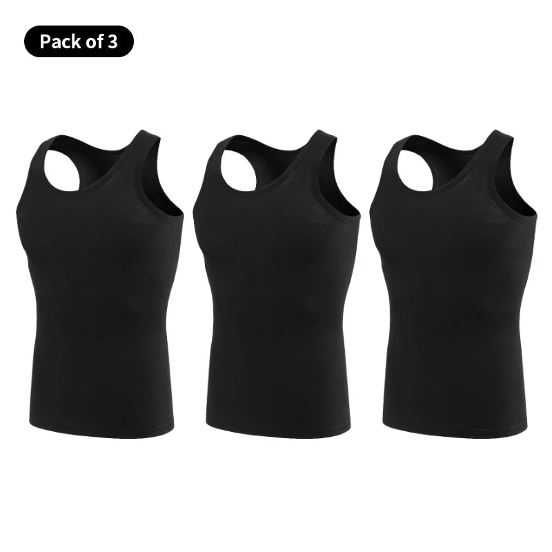 3/1 piece men's to teenagers' multi-size solid color tight vest comfortable cotton sleeveless T-shirt sports running bottoming c