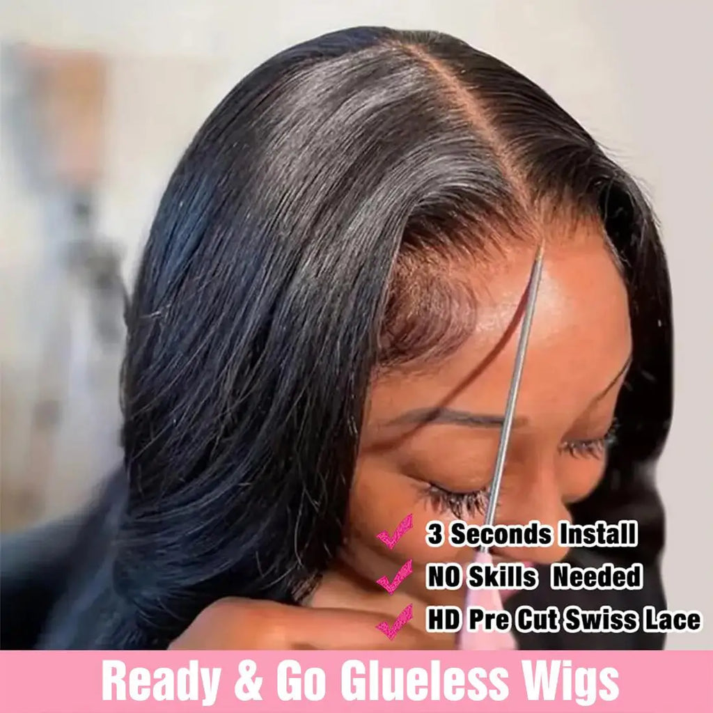 Ali Pearl Ready And Go Glueless Human Hair Wigs Straight 5x5 Lace Closure Wig Pre-Cut Pre Plucked Ready to Go Wigs For Women