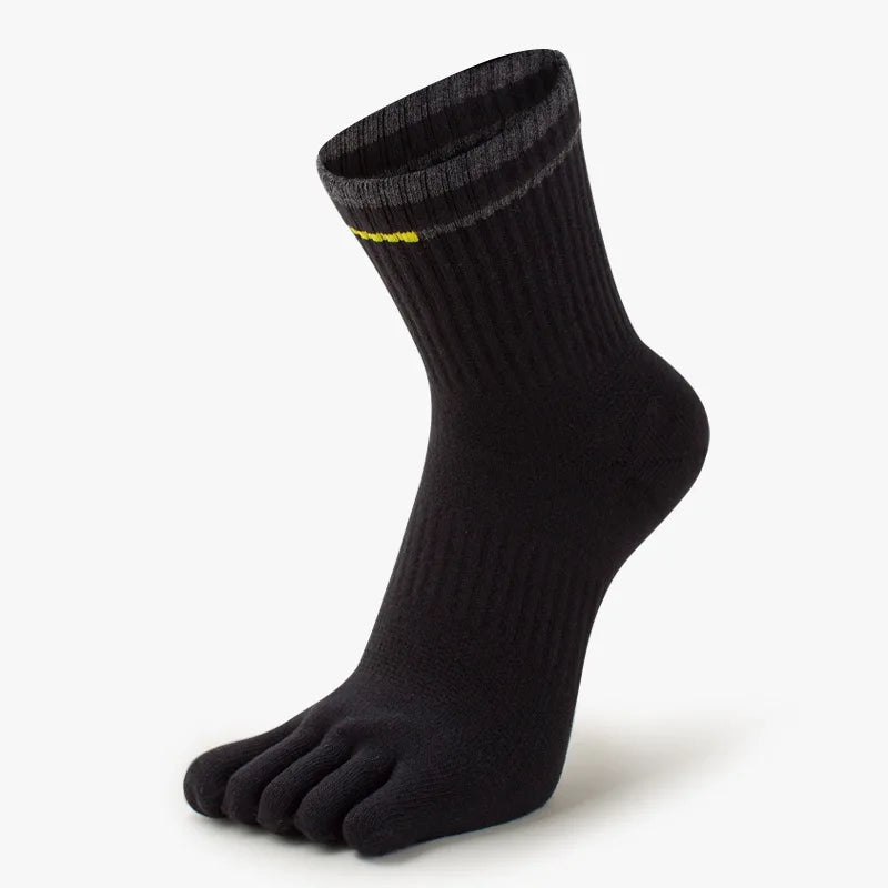 2026 New Elastic Men's Sports Socks Soft Breathable Cotton Women Fitness Sweat Wicking Split Toe Socks Outdoor Hiking Socks