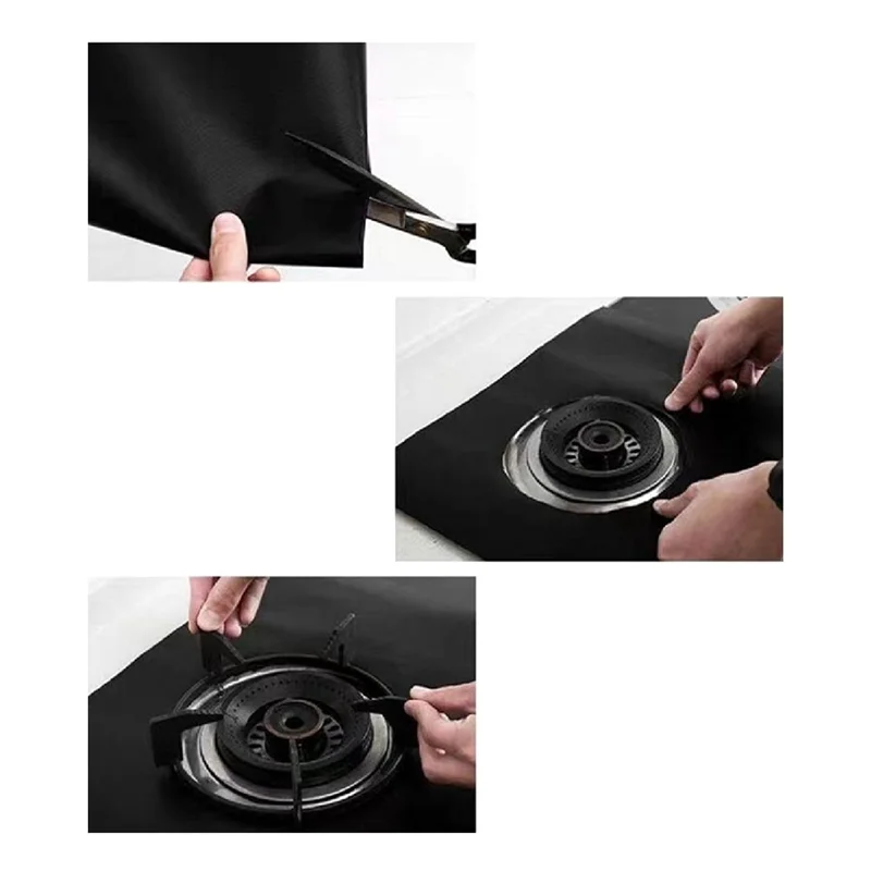 A78E-Gas Stove Oil Pad High Temperature Resistant Gas Stove Protection Mat Stove Cleaning Pad Need to Open Your Own Holes