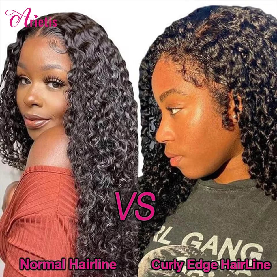 4c Edges Human Hair Wigs Kinky Curly 13x4 Lace Front Human Hair Wigs 180% Density 10-34 Inches Raw Glueless Wigs Human Hair