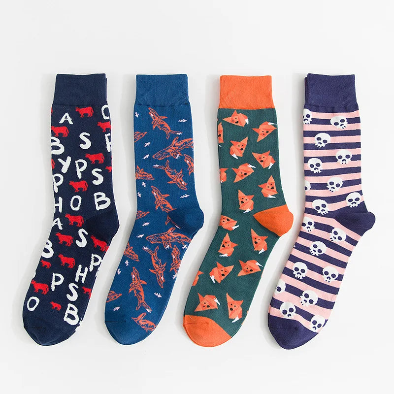 New Men's Socks European and American Fashion Street Socks Large Size Medium Tall Men's Socks