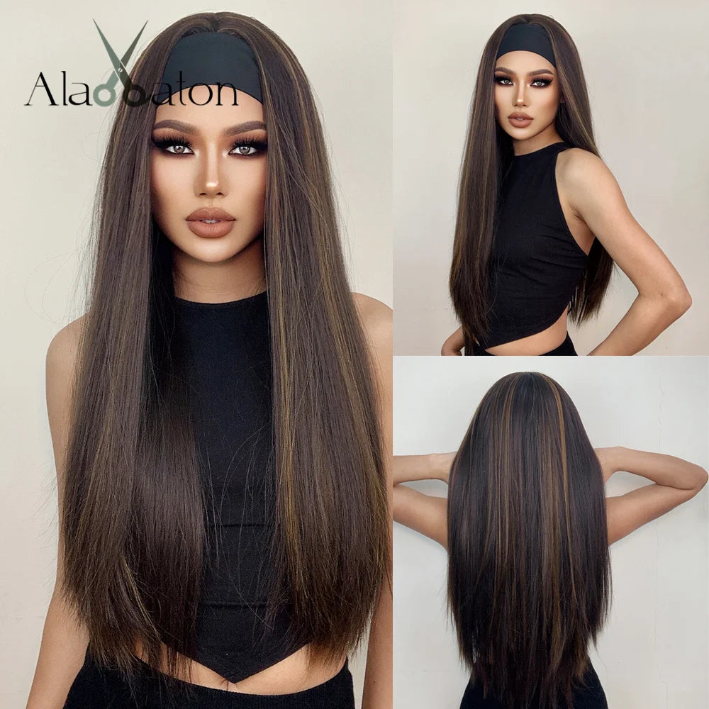 ALAN EATON Cosplay Silver Gray Synthetic Wig for Women Natural Long Silk Straight Wigs With Bangs for Women Girl Heat Resistant