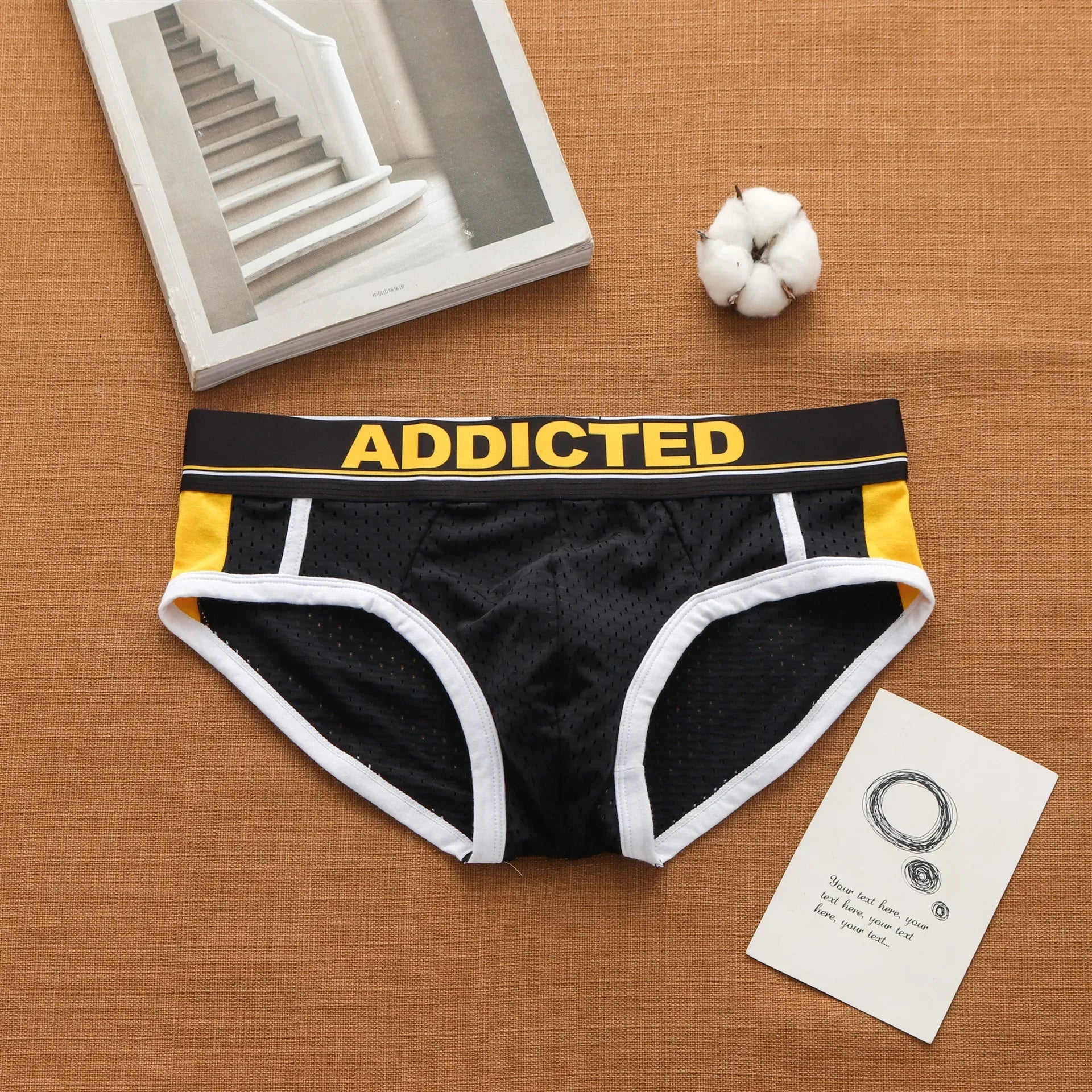 Addicted men's sexy low waist breathable ice mesh comfortable fashion briefs men