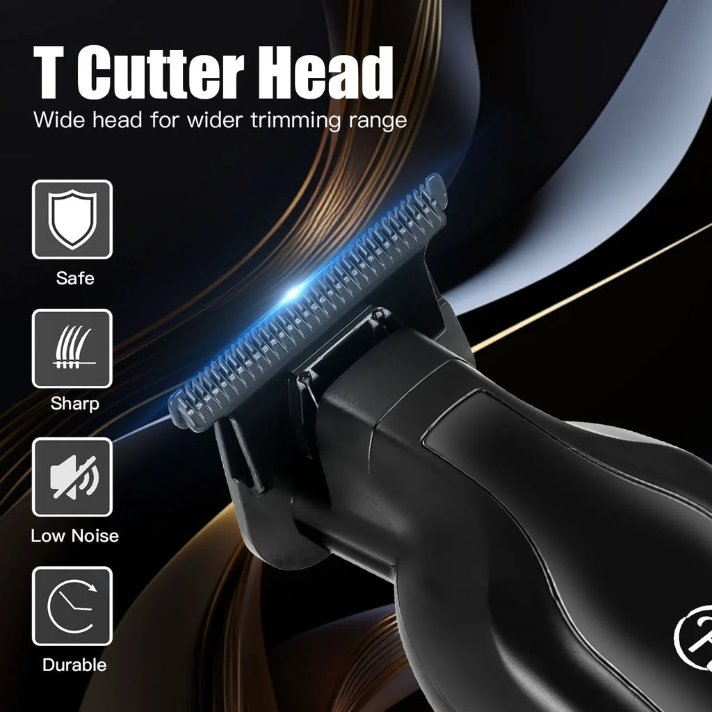 Hatteker Gradient Hair Clipper Professional Hair Salon LCD Digital Display Edge Trimming Rechargeable Taper Men's Home Haircut