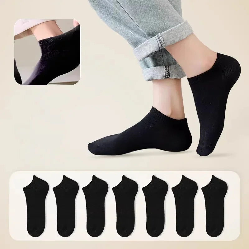 10 pairs of antibacterial, odor proof, breathable, and comfortable boat socks, suitable for spring, autumn, winter, and summer,