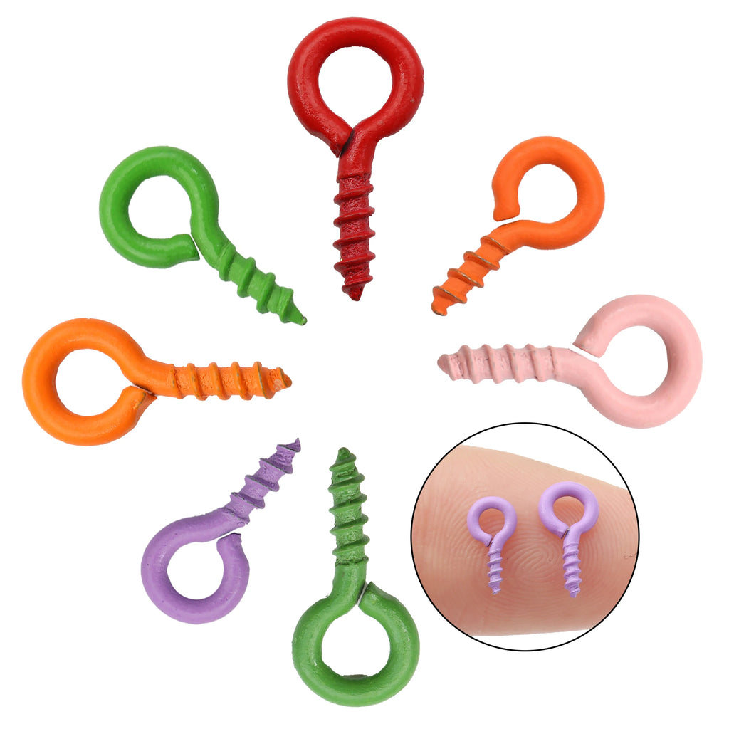 50-100Pcs/lot 4*8mm Colorful Small Tiny Mini Eye Pins Eyepins Hooks Eyelets Screw For DIY Jewelry Making Supplies Accessories