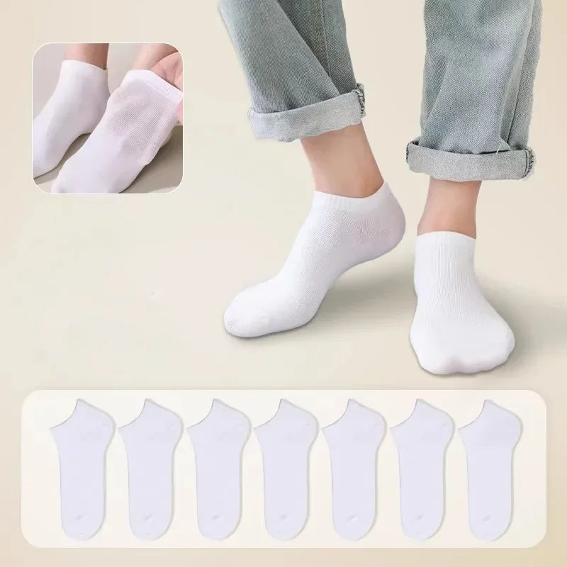 10 pairs of antibacterial, odor proof, breathable, and comfortable boat socks, suitable for spring, autumn, winter, and summer,