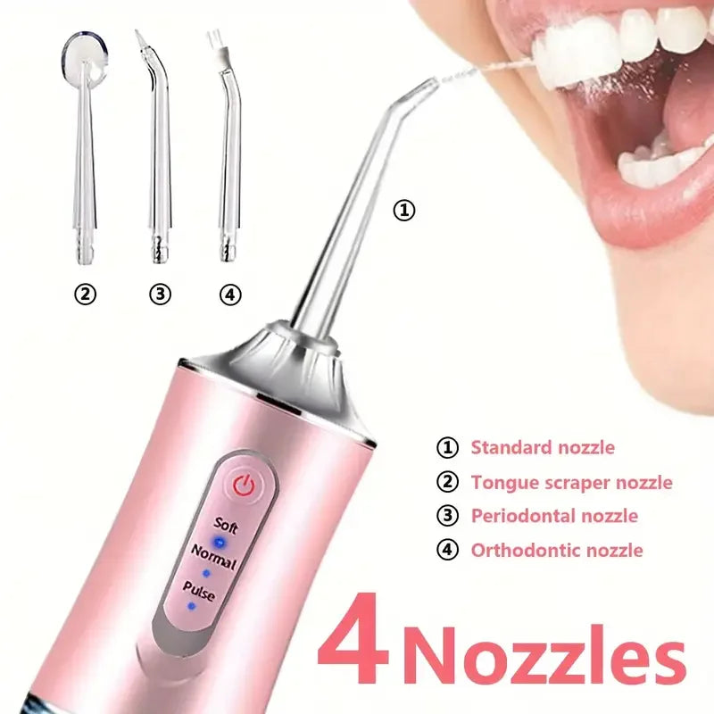 USB Charging Household Mouthwash, Powerful Portable Irrigator, Dental Sprayer with 3 Modes And 4 Nozzles,Used for Teeth Cleaning