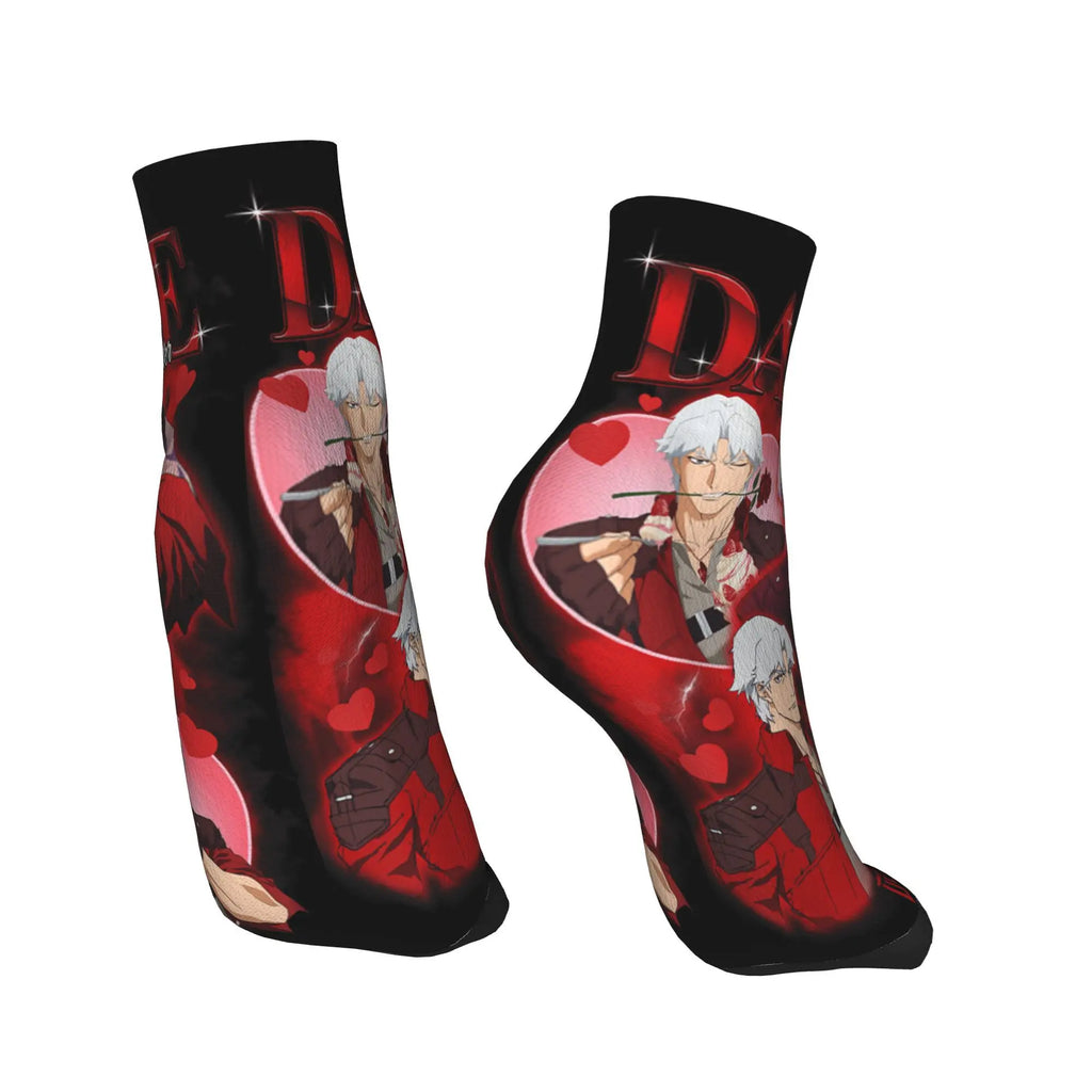 Devil May Cry Dante Heartthrob DMC5 Socks Popular Game Ankle Socks Non Slip Unisex Men Quality Soft Custom Sports Casual Sock
