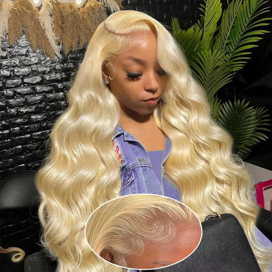 613 Hd Lace Frontal Wig 13X6 Blonde Human Lace Front Wigs Body Wave Human Hair Wigs Brazilian Hair For Women 30 Inch 220 Density