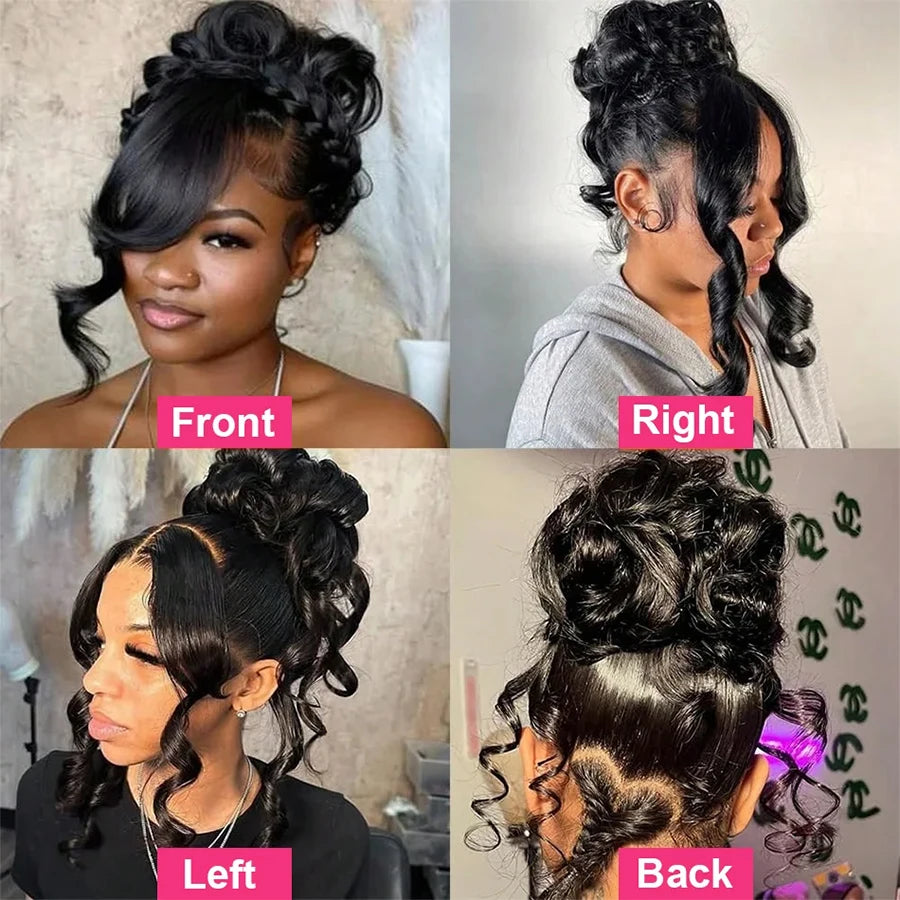 Hidden Drawstring 360 Lace Frontal Wig Body Wave Invisible Strap 360 Full Glueless Wigs Human Hair 30 40 Inch HD Lace Front Wigs
