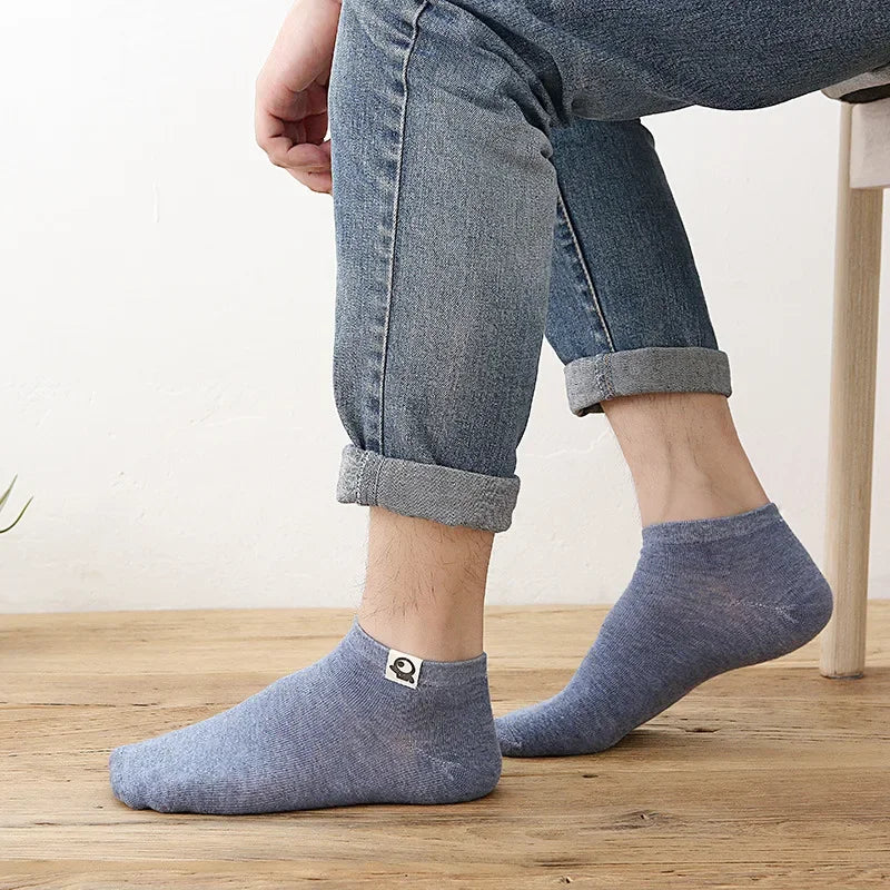 1 Pair Mens Socks Breathable Short Boat Socks Lot Low Cut Short Socks Solid Color Black White Grey Casual Ankle Soft Women Sock