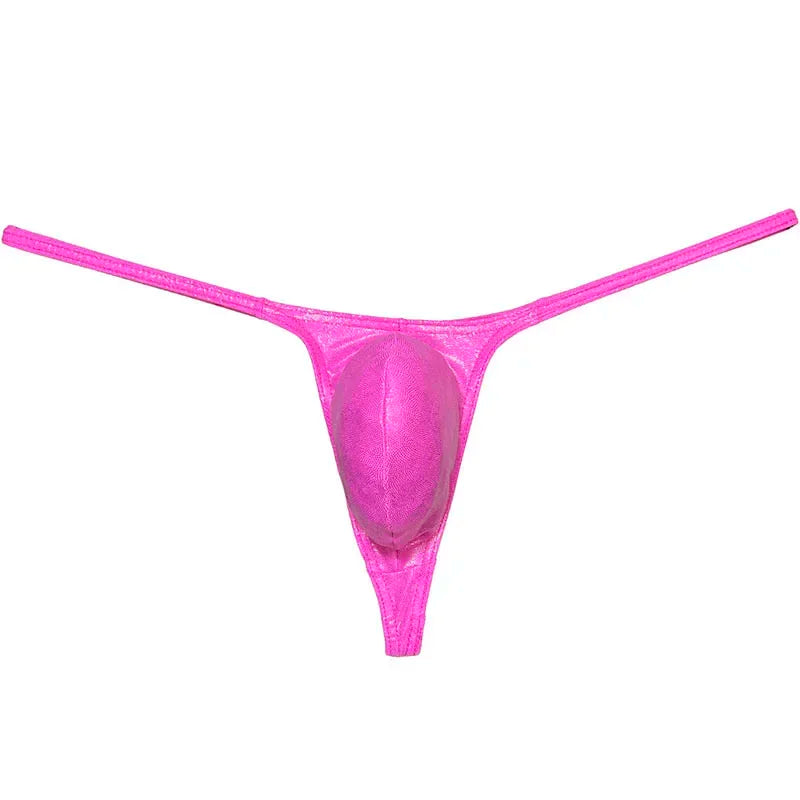 Cheeky Swim Thong Pouch Tangas Men's Swimwear Quick-dry Low Rise Swimming Briefs Wet Look String Bikini Man Underwear Beachclub