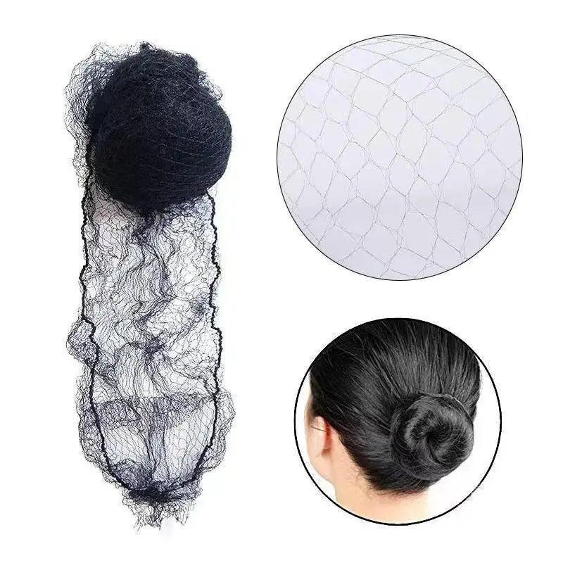 10/20/30/50Pcs Durable Nylon Hair Net For Bun Hair Hair style Tool Black Brown Hair Net For Wigs Mesh Hair Styling Hairnets