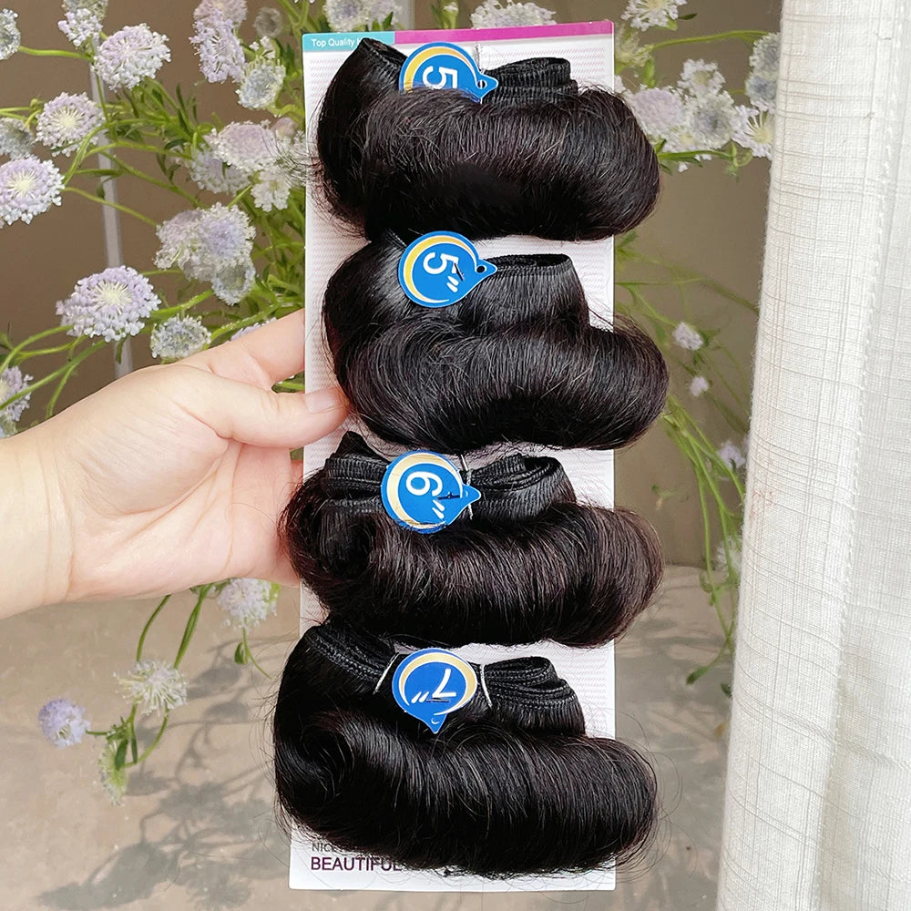 Curly 100% Human Hair 4 Bundles Brazilian Hair Weave Bundles 1B 30 99J 27 Blonde Human Hair Extension 5 5 6 7 Inches Short Hair