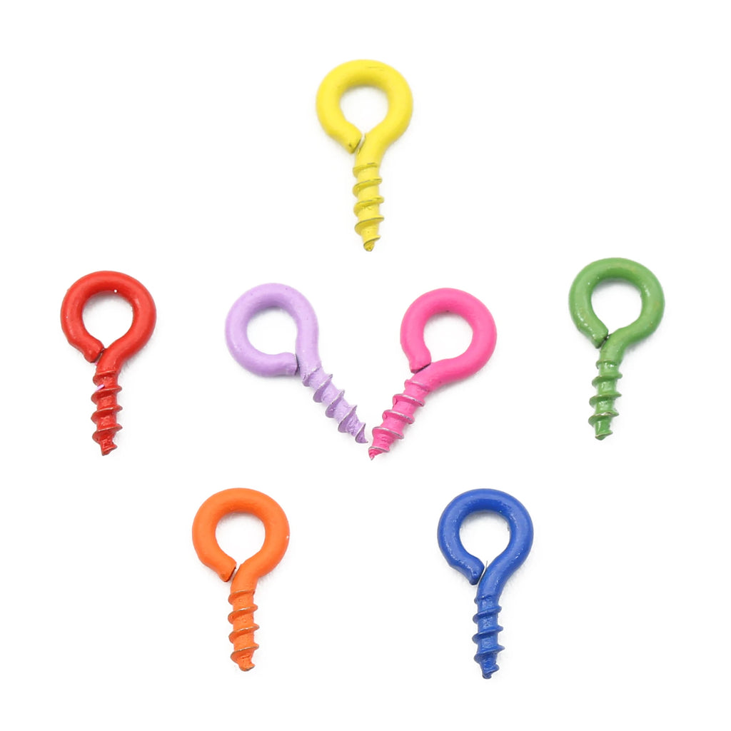 50-100Pcs/lot 4*8mm Colorful Small Tiny Mini Eye Pins Eyepins Hooks Eyelets Screw For DIY Jewelry Making Supplies Accessories