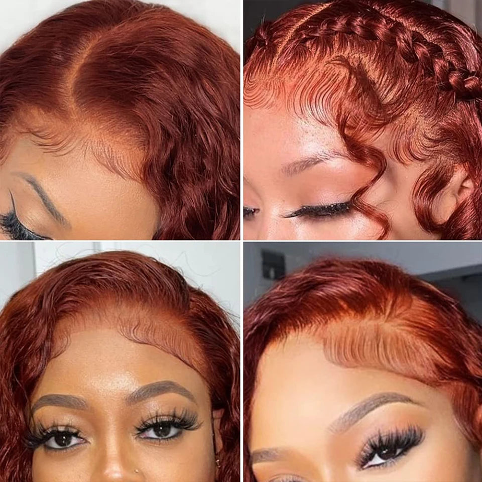 Reddish Brown Curly Wigs 13x4 Lace Front Wig 100% Remy Glueless Wigs Human Hair For Women32 Kinky Curly 13x6 hd Lace Frontal Wig