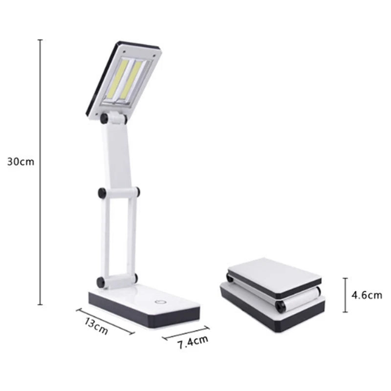 A42F  Super Bright COB LED Portable Desk Lamp Foldable Press Sensitive Control Battery and USB Powered (No Battery)
