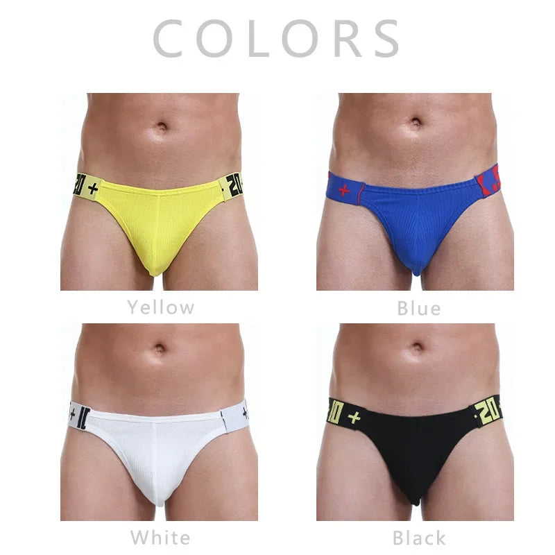 Men's Sexy Cotton Thongs Tanga Low Waist Breathable G-String Underwear T-Pants Gay Men String Briefs
