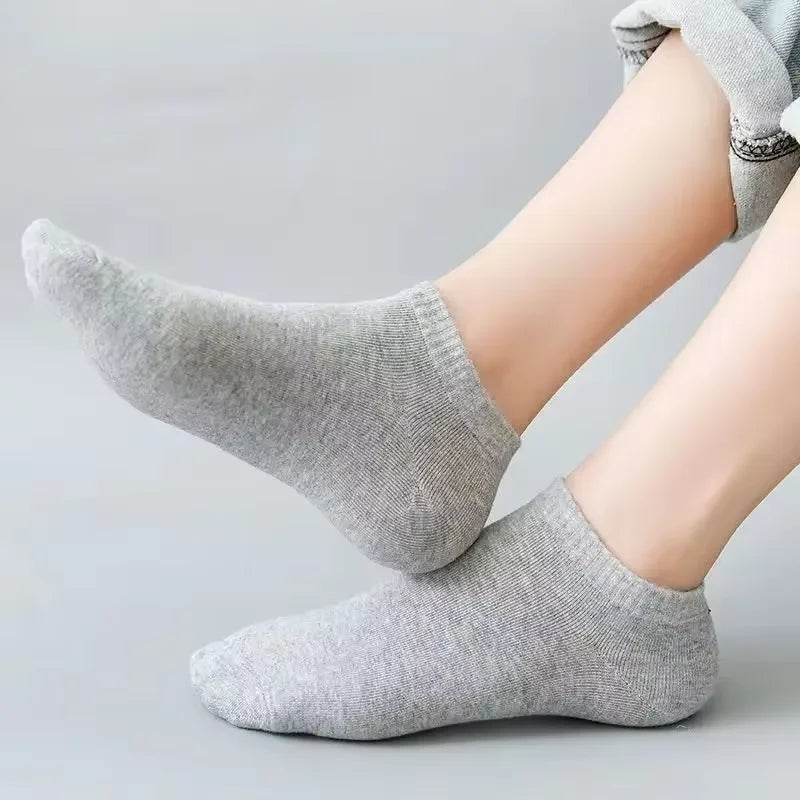 10 pairs of antibacterial, odor proof, breathable, and comfortable boat socks, suitable for spring, autumn, winter, and summer,