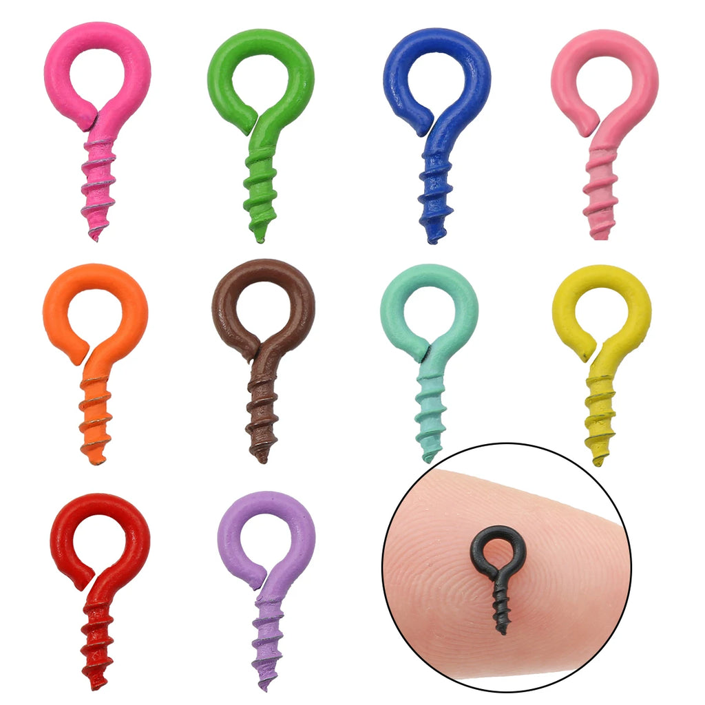 50-100Pcs/lot 4*8mm Colorful Small Tiny Mini Eye Pins Eyepins Hooks Eyelets Screw For DIY Jewelry Making Supplies Accessories