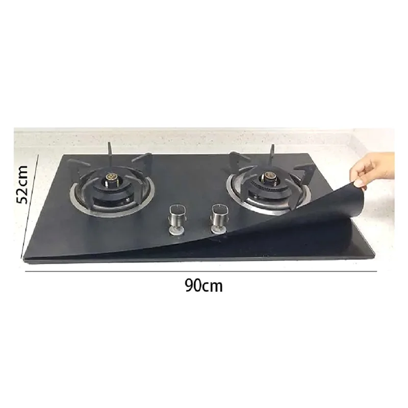 A78E-Gas Stove Oil Pad High Temperature Resistant Gas Stove Protection Mat Stove Cleaning Pad Need to Open Your Own Holes