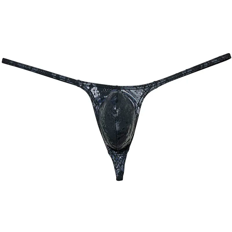 Cheeky Swim Thong Pouch Tangas Men's Swimwear Quick-dry Low Rise Swimming Briefs Wet Look String Bikini Man Underwear Beachclub