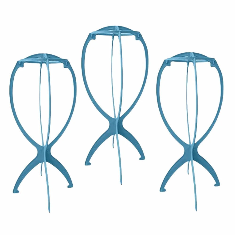 3pcs Stable Wig Stand Collapsible Hairpiece Holder For All Wigs and Hats Display Styling Tool for Haircut Training and Home Use