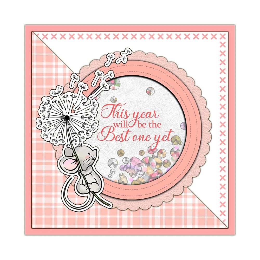 Cute Mouse Pig Time Funny Birds Clear Stamps And Cutting Dies Set for Scrapbooking Paper Cards Making Cartoon Animal Stamps 2024