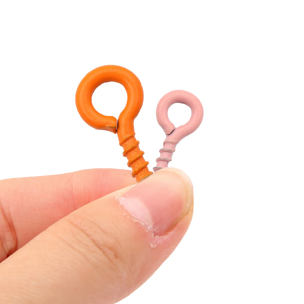 50-100Pcs/lot 4*8mm Colorful Small Tiny Mini Eye Pins Eyepins Hooks Eyelets Screw For DIY Jewelry Making Supplies Accessories