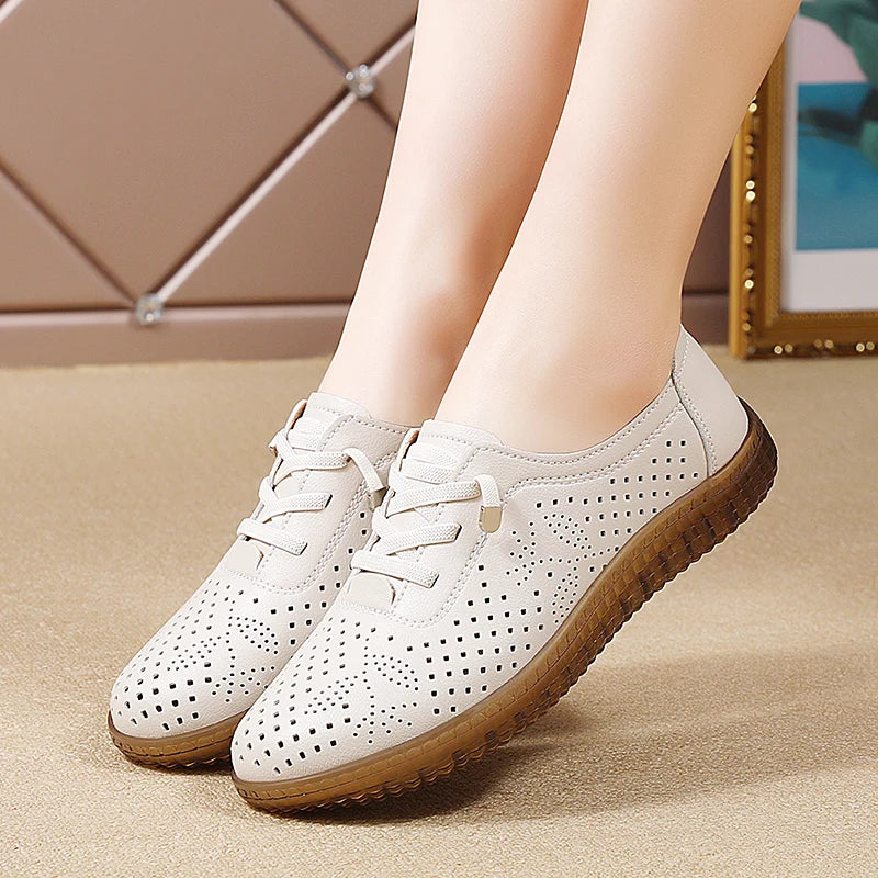 Shoes for Women Moccasins Flats Woman Loafers Genuine Leather Female Shoes Slip On Ballet Nurse Women's Shoes Plus Size