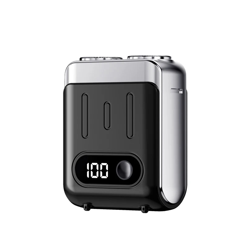 2025 Mini Electric Smart Shaver Dual Blade Household Car Shaver Digital Display Rechargeable Shaver Powerful Beard Trimmer Tool