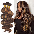Highlight P4/27 Body Wave Human Hair Bundles 30 32 Inch Honey Brown Hair Weft Raw Hair Extensions Brazilian Hair 1/3/4 Bundles