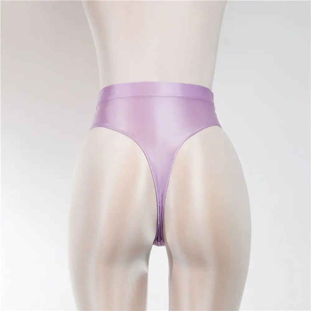1PC M-XXL Design Women's Silky Shiny Sexy G-string High Waist Ultra-thin Satin Luster Sheer See Through Panties
