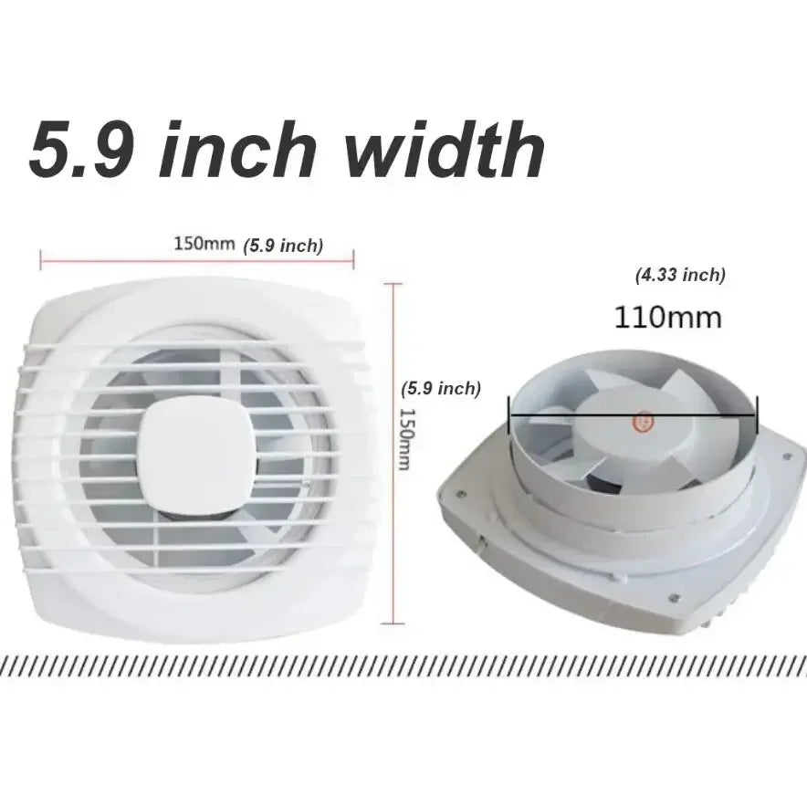 220V 4/6/7inch 110/150/180mm silence Ventilating Strong Exhaust Extractor Fan for Window Wall Bathroom Toilet Kitchen Mounted