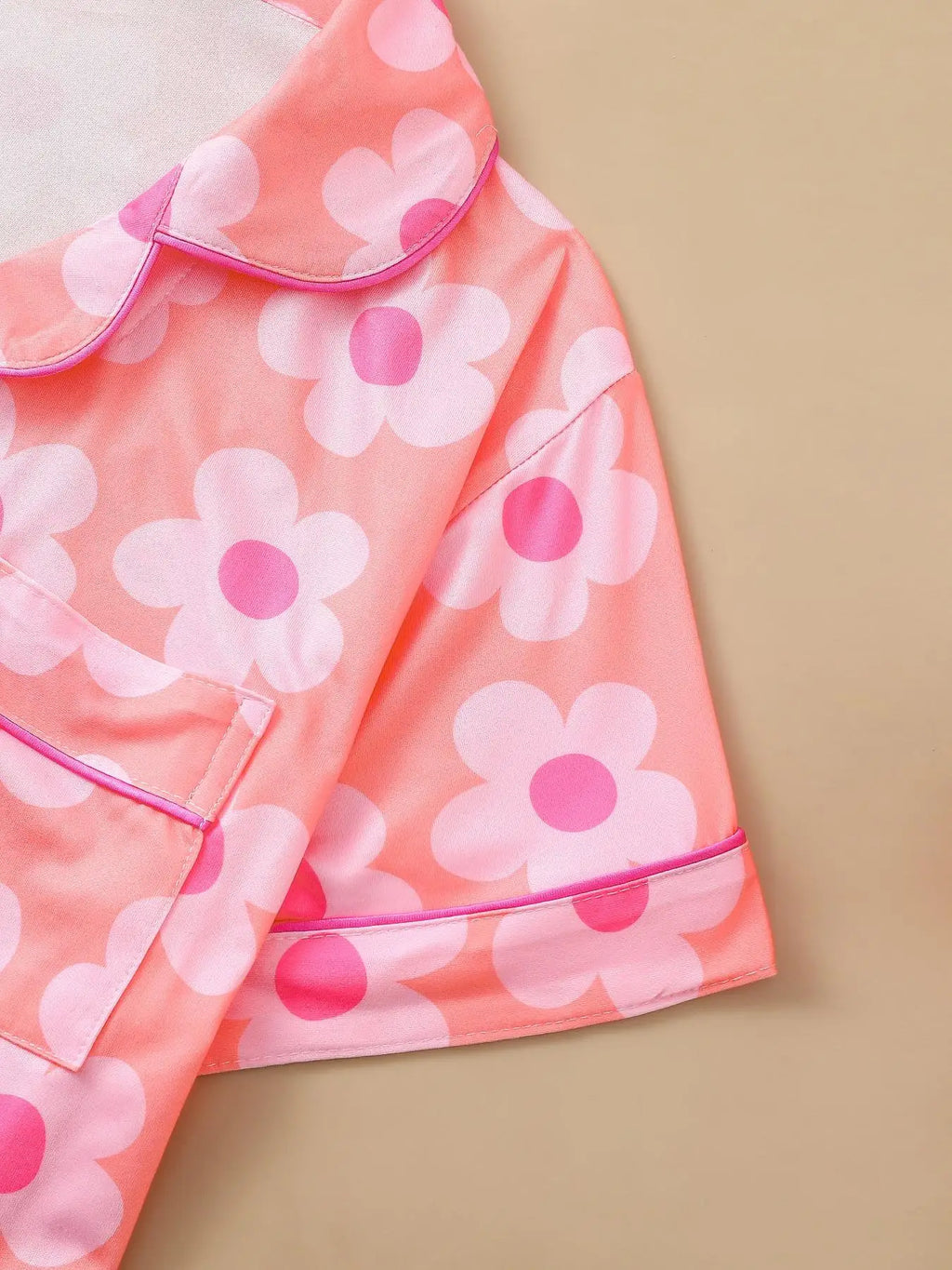 Floral printed pajama set comfortable button up cardigan lapel short sleeved top elastic waistband shorts women's home wear
