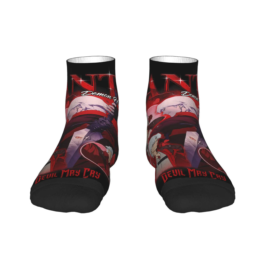 Devil May Cry Dante Heartthrob DMC5 Socks Popular Game Ankle Socks Non Slip Unisex Men Quality Soft Custom Sports Casual Sock