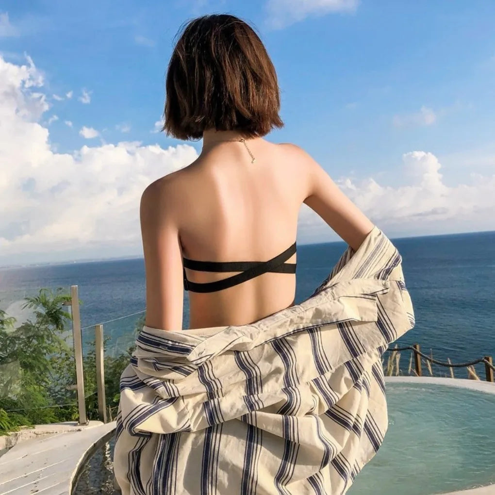 ZXYOUPING Women Invisible Bra Nu Bra Seamless Strapless Push Up Bra Backless Strap Free Size for Wedding Party